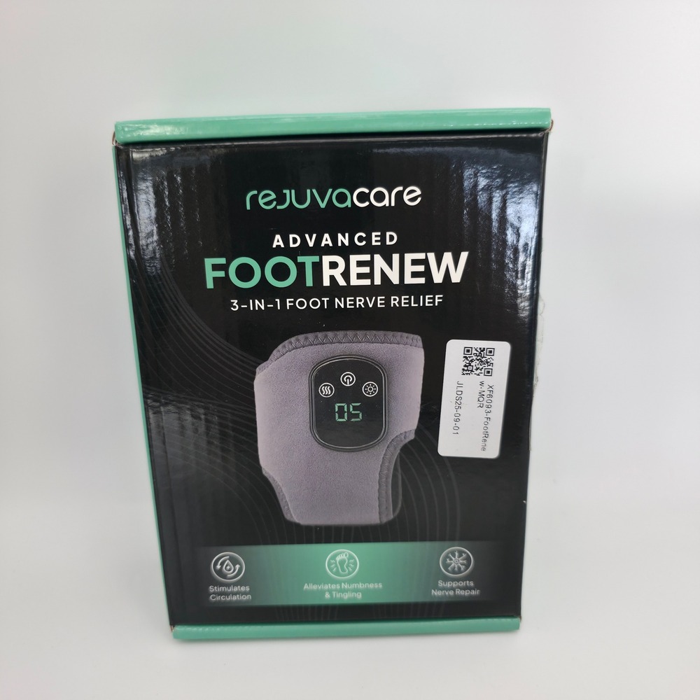 RejuvaCare Advanced FootRenew Foot Nerve Relief Unisex OS Gray New Open Box Heat